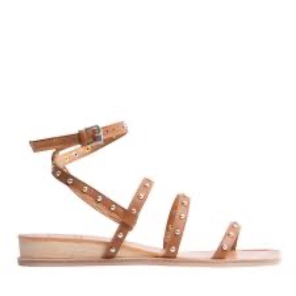 Dolce Vita Rozie Studded Ankle Strap Slip On Sandal Cognac Size 8 - Picture 3 of 15